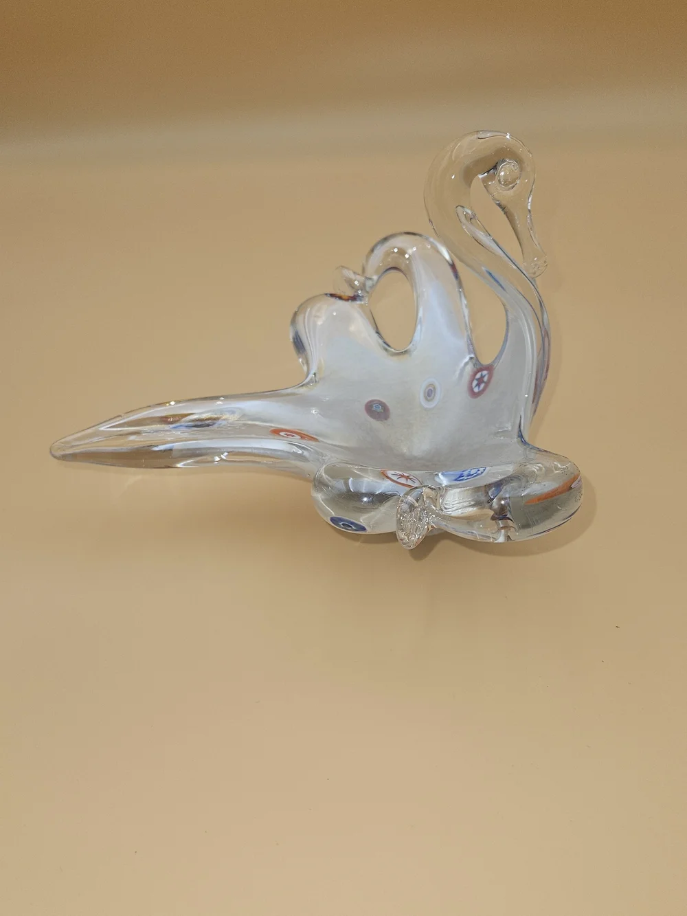 Clear Glass Swan Figurine - Decorative Home Accent